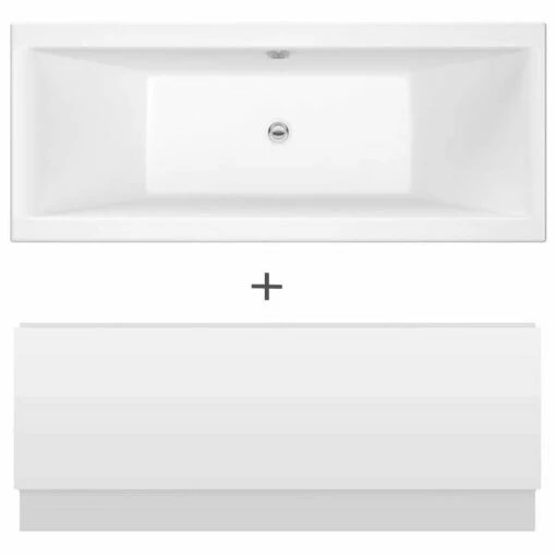 Nuie Asselby Square Double Ended Straight Bath 1700x700 & Front Panel -TAPS UK Sales nuie asselby square double ended straight bath 1700x700 front panel p58367 258437 image