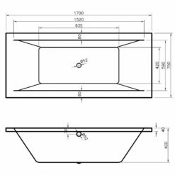 Nuie Asselby Square Double Ended Straight Bath 1700x750 & Front Panel -TAPS UK Sales nuie asselby square double ended straight bath 1700x750 front panel p58368 258447 image