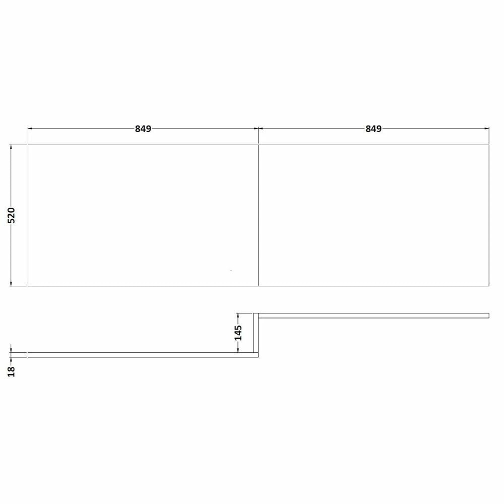 Nuie Athena Charcoal Black 1700mm Square Shower Bath Front Panel - MPD635 4 Nuie Athena Charcoal Black 1700mm Square Shower Bath Front Panel - MPD635 - Image 2