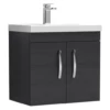 Nuie Athena Charcoal Black 600mm Wall Hung 2 Door Vanity Unit & Basin 1 2 Nuie Athena Charcoal Black 600mm Wall Hung 2 Door Vanity Unit & Basin 1 -TAPS UK Sales nuie athena charcoal black 600mm wall hung 2 door vanity unit basin 1 p33433 296463 image