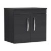Nuie Athena Charcoal Black 600mm Wall Hung 2 Door Vanity Unit & Worktop -TAPS UK Sales nuie athena charcoal black 600mm wall hung 2 door vanity unit worktop p33435 296465 image