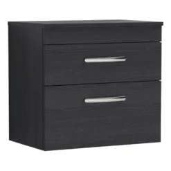 Nuie Athena Charcoal Black Wall Hung 600mm Cabinet & Worktop - ATH047W