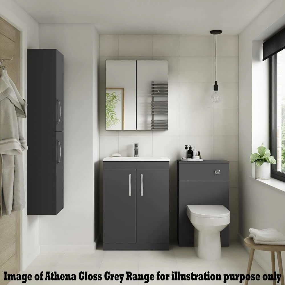 Nuie Athena Gloss Grey 1200mm Floor Standing Vanity & Double Basin ATH075C 4 Nuie Athena Gloss Grey 1200mm Floor Standing Vanity & Double Basin ATH075C - Image 2