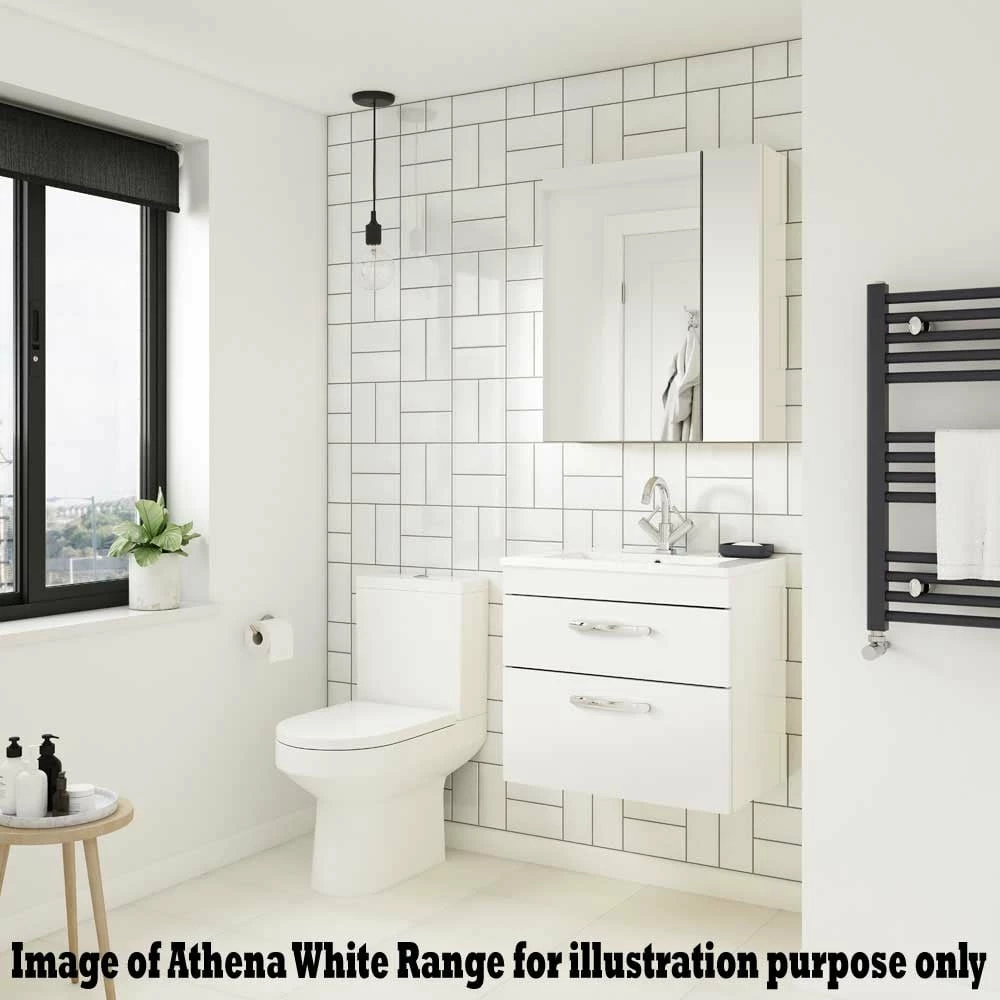 Nuie Athena Gloss White 600mm Wall Hung 2 Door Vanity Unit & Basin 1 4 Nuie Athena Gloss White 600mm Wall Hung 2 Door Vanity Unit & Basin 1 - Image 2
