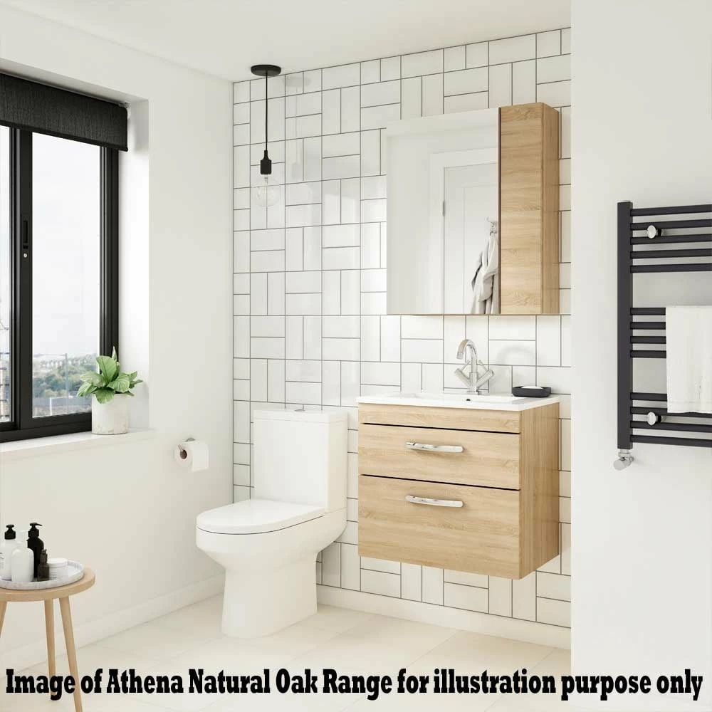 Nuie Athena Natural Oak 1200mm Wall Hung 4-Door Vanity Unit & Double Basin 4 Nuie Athena Natural Oak 1200mm Wall Hung 4-Door Vanity Unit & Double Basin - Image 2