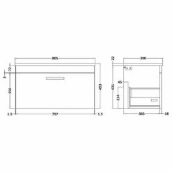 Nuie Athena Natural Oak 800mm Wall Hung Vanity With White Worktop ATH059LSW -TAPS UK Sales nuie athena natural oak 800mm wall hung vanity with white worktop ath059lsw p42402 211531 image