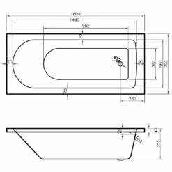 Nuie Barmby Round Single Ended Straight Bath 1600x700 & Front Panel -TAPS UK Sales nuie barmby round single ended straight bath 1600x700 front panel p58323 286232 image