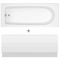 Nuie Barmby Round Single Ended Straight Bath 1700x750 & Front Panel