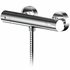 Nuie Binsey Chrome Twin Lever Thermostatic Shower Bar Valve - BIN503