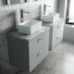 Nuie Blocks Satin Grey 600mm Wall Hung Vanity Unit & Grey Worktop BLO202LBG 8 Nuie Blocks Satin Grey 600mm Wall Hung Vanity Unit & Grey Worktop BLO202LBG -TAPS UK Sales nuie blocks satin grey 600mm wall hung vanity unit grey worktop blo202lbg p42349 215345 image