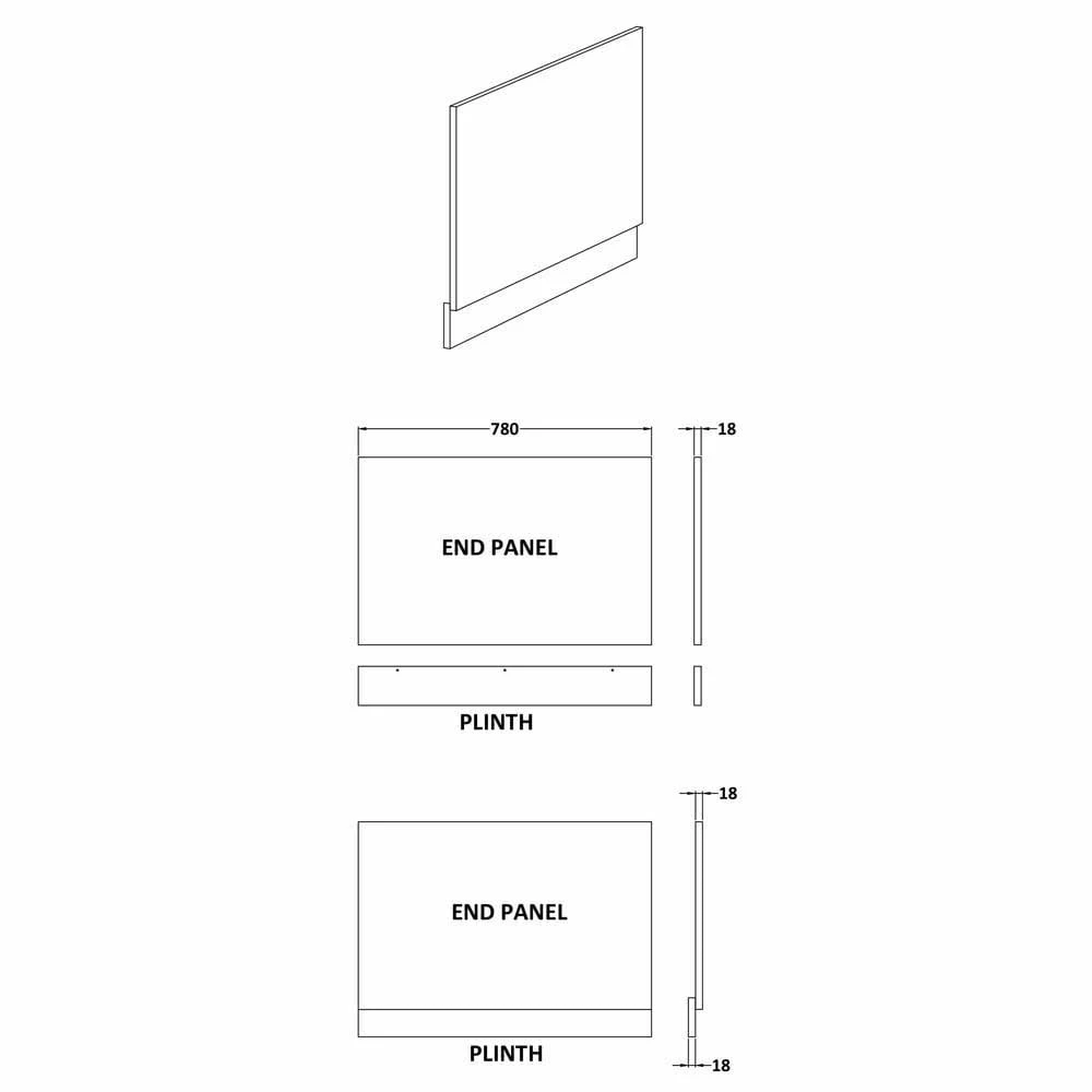 Nuie Blocks Satin Grey 800mm Bath End Panel - MOF272 5 Nuie Blocks Satin Grey 800mm Bath End Panel - MOF272 - Image 3