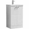 Nuie Blocks Satin White 500mm Floor Standing 2-Door Vanity Unit &Basin 1 BLO103A -TAPS UK Sales nuie blocks satin white 500mm floor standing 2 door vanity unit basin 1 blo103a p40634 201025 image