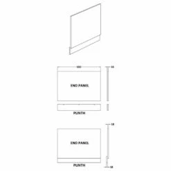 Nuie Blocks Satin White 700mm Bath End Panel - MOF170 -TAPS UK Sales nuie blocks satin white 700mm bath end panel mof170 p50576 234220 image