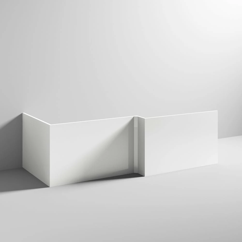 Nuie Blocks Satin White 700mm Square Shower Bath End Panel - MOF179 4 Nuie Blocks Satin White 700mm Square Shower Bath End Panel - MOF179 - Image 2
