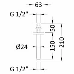 Nuie Brushed Brass Round Ceiling Mounted Shower Arm 150mm - ARM815 -TAPS UK Sales nuie brushed brass round ceiling mounted shower arm 150mm arm815 p51133 234450 image