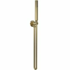 Nuie Brushed Brass Round Outlet Elbow With Parking Bracket, Flex And Handset -A8263