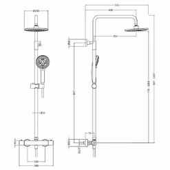 Nuie Brushed Brass Round Thermostatic Bar Valve & Shower Kit - JTY875 -TAPS UK Sales nuie brushed brass round thermostatic bar valve shower kit jty875 p51144 234474 image