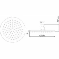 Nuie Chrome Round LED Fixed Shower Head 200mm - STY069 -TAPS UK Sales nuie chrome round led fixed shower head 200mm sty069 p29434 144708 image
