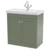 Nuie Classique Satin Green 800 Floor Standing 2-Door Vanity Unit & 1TH Basin -TAPS UK Sales nuie classique satin green 800 floor standing 2 door vanity unit 1th basin p73863 305525 image