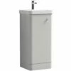 Nuie Core Gloss Grey Mist 400mm Floor Standing 1-Door Vanity Unit & Basin - COR402 -TAPS UK Sales nuie core gloss grey mist 400mm floor standing 1 door vanity unit basin cor402 p40705 201167 image