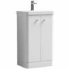 Nuie Core Gloss White 500mm Floor Standing 2-Door Vanity Unit & Basin - COR104 -TAPS UK Sales nuie core gloss white 500mm floor standing 2 door vanity unit basin cor104 p40703 201163 image