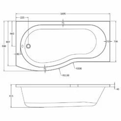 Nuie Curved B Shaped Single Ended Bath LH 1700x900x740 -TAPS UK Sales nuie curved b shaped single ended bath lh 1700x900x740 p34046 176092 image