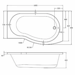 Nuie Curved B Shaped Single Ended Bath RH 1500x900x740 -TAPS UK Sales nuie curved b shaped single ended bath rh 1500x900x740 p34045 176086 image