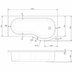 Nuie Curved P Shape 1700mm Shower Bath RH, Fixed Screen & White Panel 7 Nuie Curved P Shape 1700mm Shower Bath RH, Fixed Screen & White Panel -TAPS UK Sales nuie curved p shape 1700mm shower bath rh fixed screen white panel p34049 176076 image