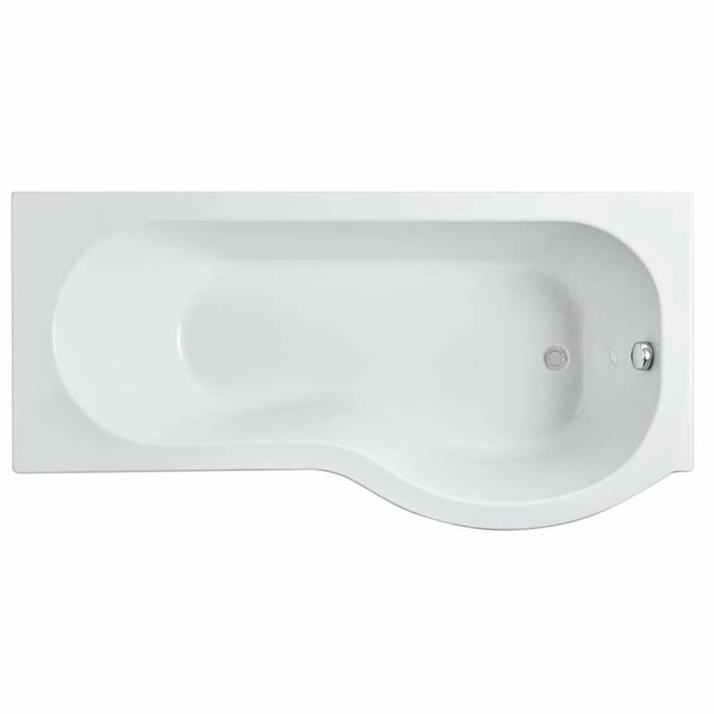 Nuie Curved P Shape 1700mm Shower Bath RH, Fixed Screen & White Panel 4 Nuie Curved P Shape 1700mm Shower Bath RH, Fixed Screen & White Panel - Image 2