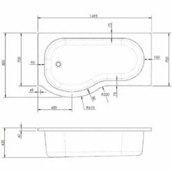 Nuie Curved P Shaped Single Ended Bath LH 1500x850x700 -TAPS UK Sales nuie curved p shaped single ended bath lh 1500x850x700 p34052 166169 image