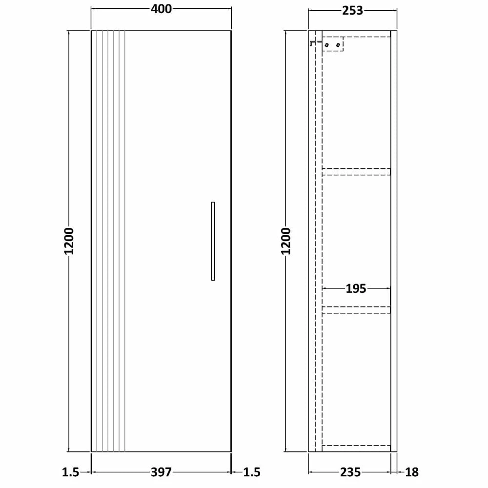Nuie Deco Satin Blue 400 Tall Unit 5 Nuie Deco Satin Blue 400 Tall Unit - Image 3