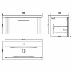 Nuie Deco Satin Grey 800mm Wall Hung Single Drawer Vanity Unit & Basin 1 -TAPS UK Sales nuie deco satin grey 800mm wall hung single drawer vanity unit basin 1 p58286 265637 image