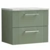 Nuie Deco Satin Reed Green 600mm Wall Hung 2-Drawer Vanity Unit & Laminate Top 1 Nuie Deco Satin Reed Green 600mm Wall Hung 2-Drawer Vanity Unit & Laminate Top -TAPS UK Sales nuie deco satin reed green 600mm wall hung 2 drawer vanity unit laminate top p58289 265646 image