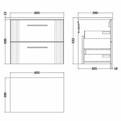Nuie Deco Satin Reed Green 600mm Wall Hung 2-Drawer Vanity Unit & Laminate Top -TAPS UK Sales nuie deco satin reed green 600mm wall hung 2 drawer vanity unit laminate top p58289 265648 image