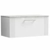 Nuie Deco Satin White 800mm Wall Hung Single Drawer Vanity Unit & Laminate Top -TAPS UK Sales nuie deco satin white 800mm wall hung single drawer vanity unit laminate top p57370 265163 image