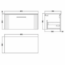 Nuie Deco Satin White 800mm Wall Hung Single Drawer Vanity Unit & Laminate Top -TAPS UK Sales nuie deco satin white 800mm wall hung single drawer vanity unit laminate top p57370 265165 image