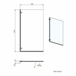 Nuie Ella Square Hinged Bath Screen - ERSSQ -TAPS UK Sales nuie ella square hinged bath screen erssq p30398 147782 image