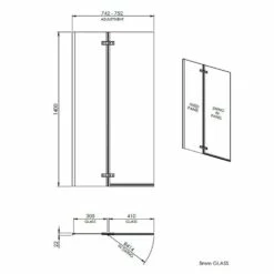Nuie Ella Straight Hinged Bath Screen - ERSS1 -TAPS UK Sales nuie ella straight hinged bath screen erss1 p30394 147752 image
