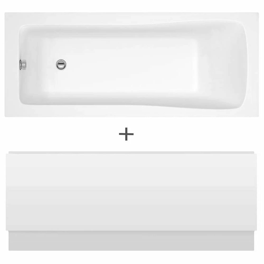 Nuie Linton Square Single Ended Straight Bath 1400x700 & Front Panel 3 Nuie Linton Square Single Ended Straight Bath 1400x700 & Front Panel