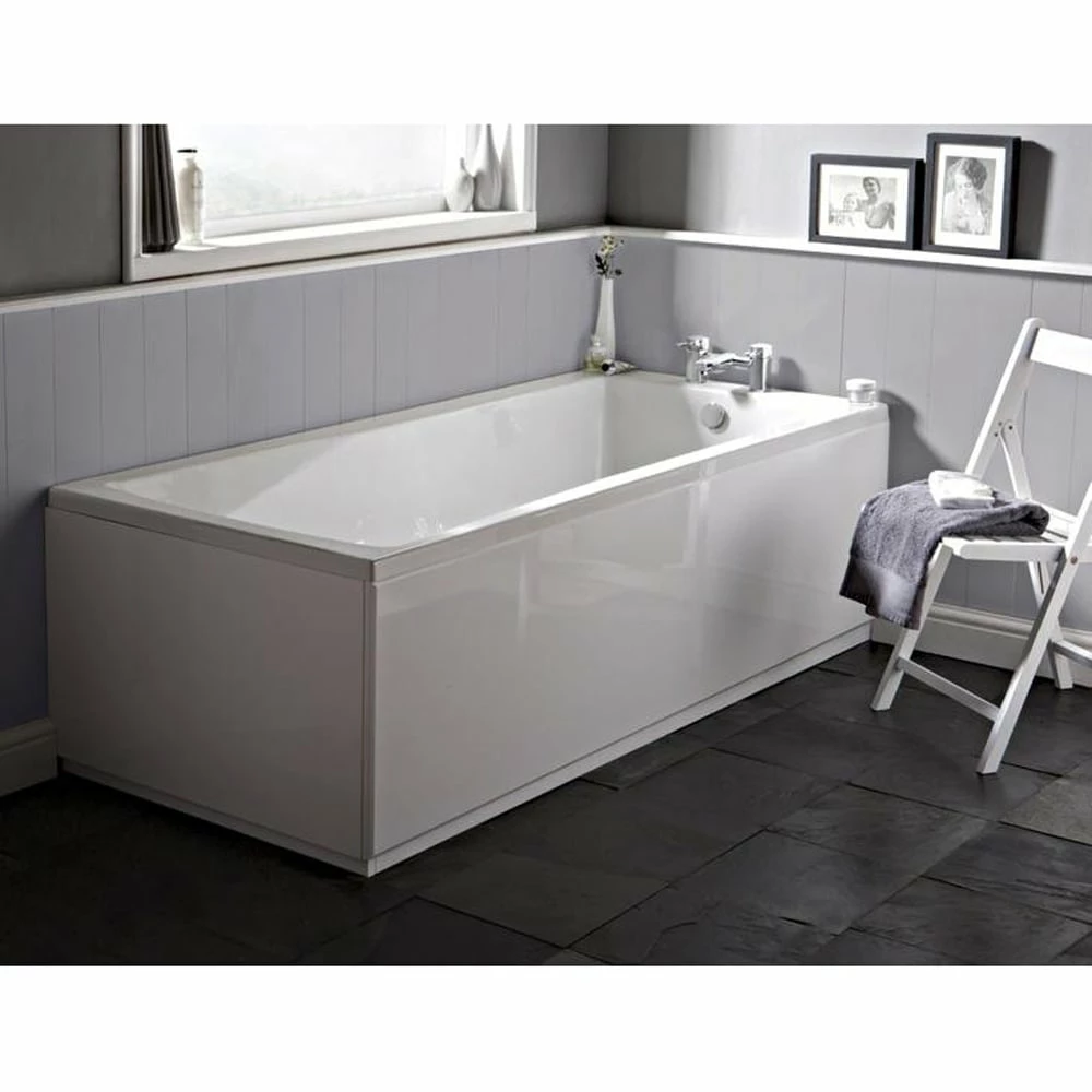 Nuie Linton Square Single Ended Straight Bath 1400x700 & Front Panel 4 Nuie Linton Square Single Ended Straight Bath 1400x700 & Front Panel - Image 2