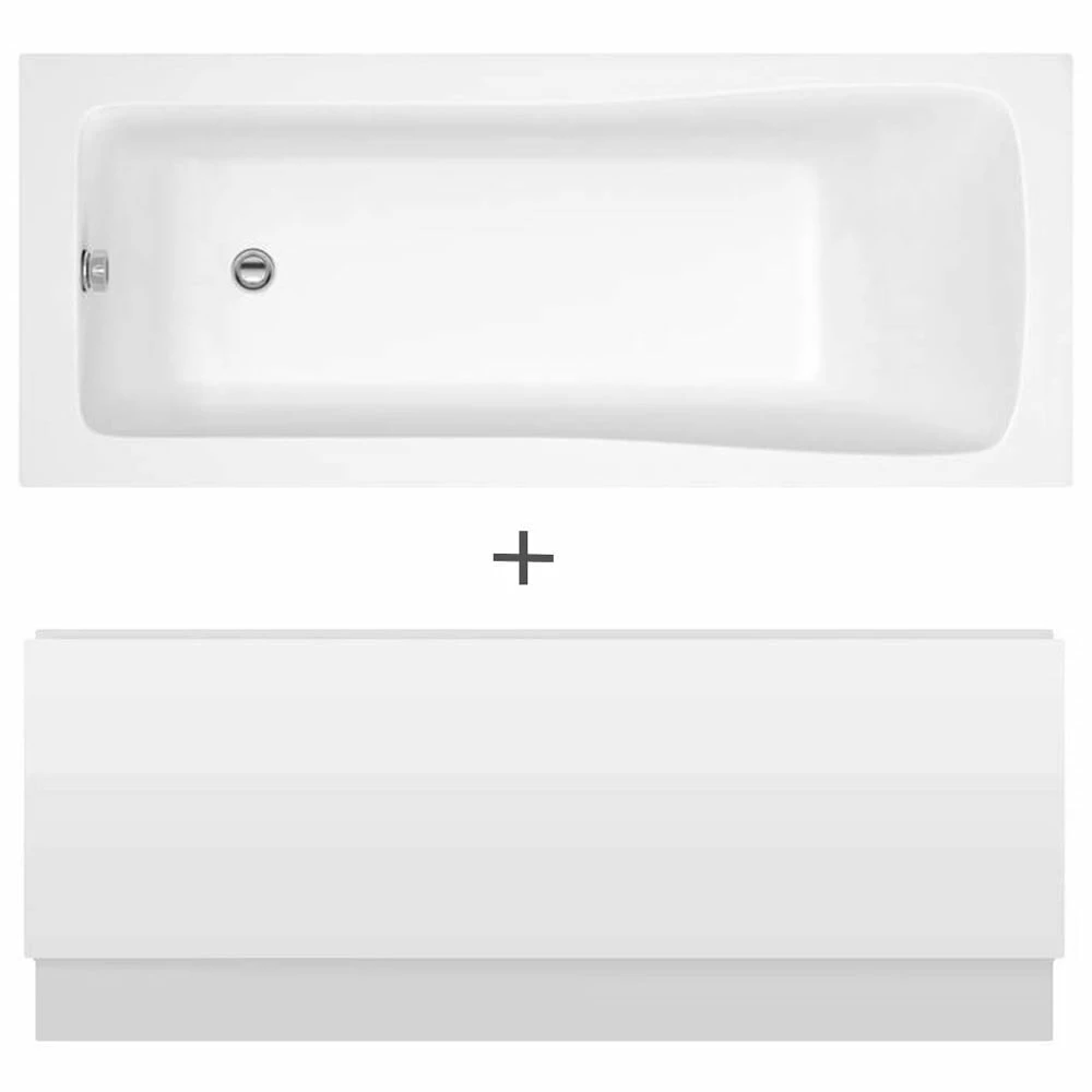Nuie Linton Square Single Ended Straight Bath 1600x700 & Front Panel 3 Nuie Linton Square Single Ended Straight Bath 1600x700 & Front Panel