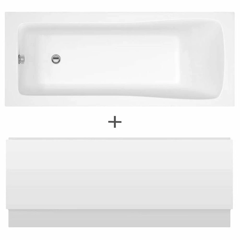 Nuie Linton Square Single Ended Straight Bath 1700x700 & Front Panel 3 Nuie Linton Square Single Ended Straight Bath 1700x700 & Front Panel