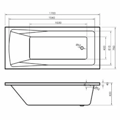 Nuie Linton Square Single Ended Straight Bath 1700x750 -TAPS UK Sales nuie linton square single ended straight bath 1700x750 p4253 147025 image