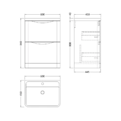 Nuie Lunar Satin Anthracite 600 Floor Standing 2-Drawer Vanity Unit & Basin -TAPS UK Sales nuie lunar satin anthracite 600 floor standing 2 drawer vanity unit basin p73877 307309 image
