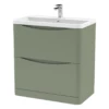 Nuie Lunar Satin Green 800 Floor Standing 2-Drawer Vanity Unit & Basin -TAPS UK Sales nuie lunar satin green 800 floor standing 2 drawer vanity unit basin p73901 307450 image