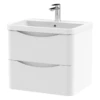Nuie Lunar Satin White 600 Wall Hung 2-Drawer Vanity Unit & Basin -TAPS UK Sales nuie lunar satin white 600 wall hung 2 drawer vanity unit basin p73884 307301 image