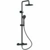 Nuie Matt Black Round Thermostatic Bar Valve & Shower Kit - JTY475 -TAPS UK Sales nuie matt black round thermostatic bar valve shower kit jty475 p40919 201551 image