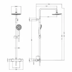 Nuie Matt Black Round Thermostatic Bar Valve & Shower Kit - JTY475 -TAPS UK Sales nuie matt black round thermostatic bar valve shower kit jty475 p40919 201553 image
