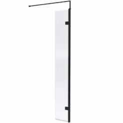Nuie Matt Black Wetroom Swing Screen 300mm - WRSBP030H