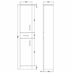 Nuie Mayford Gloss White 350x300x1900mm Tall Cabinet - PRC163 -TAPS UK Sales nuie mayford gloss white 350x300x1900mm tall cabinet prc163 p29756 145694 image
